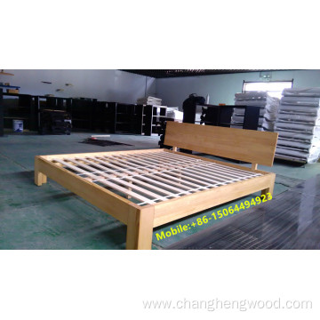Modern strong and hot sale solid wood pine double bed
